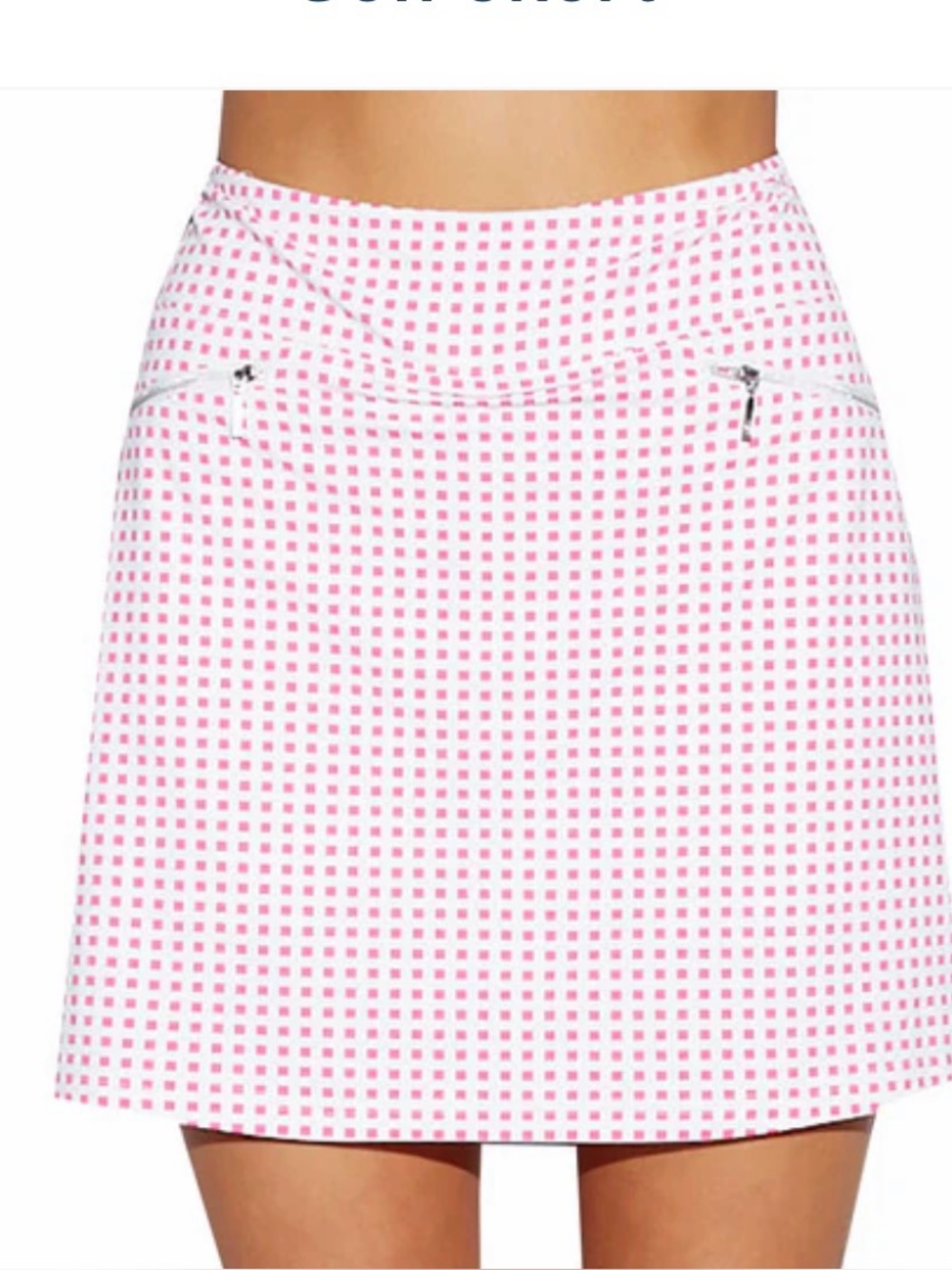 GGBlue Harlo 18 Inch Golf Skort Pink White Check Size XS